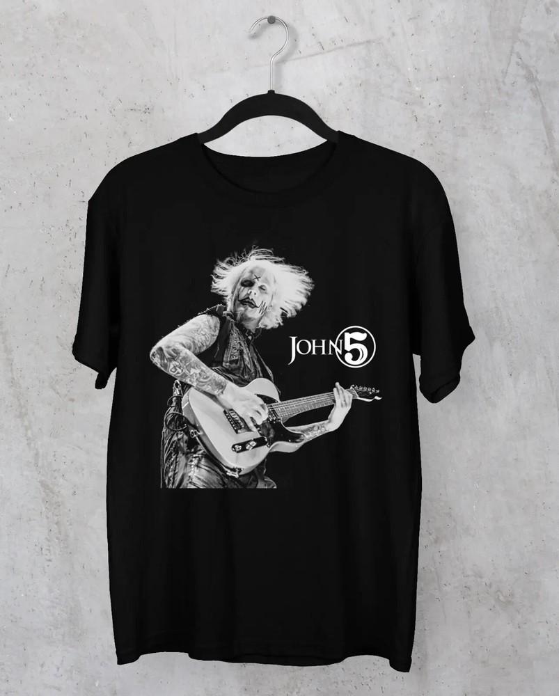 

in concert John 5 Black T-shirt short sleeve All sizes S to 5Xl Unisex T-Shirt M