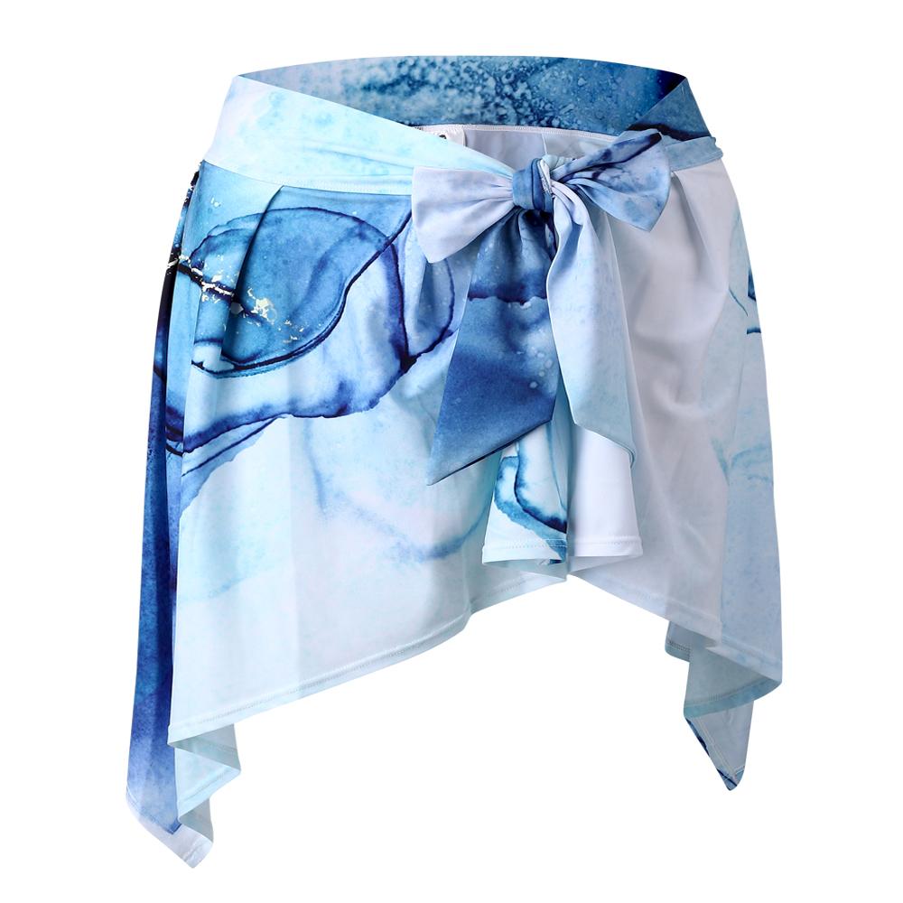 Mcn Sports Women'S Cover-Up Flare Tie Skirt Blue Fluid