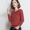 Korean Fashion Round Neck Spring Autumn Screw Thread Solid Color Pullover Sweater Knitted Women's Clothing Elegant Commuter Tops