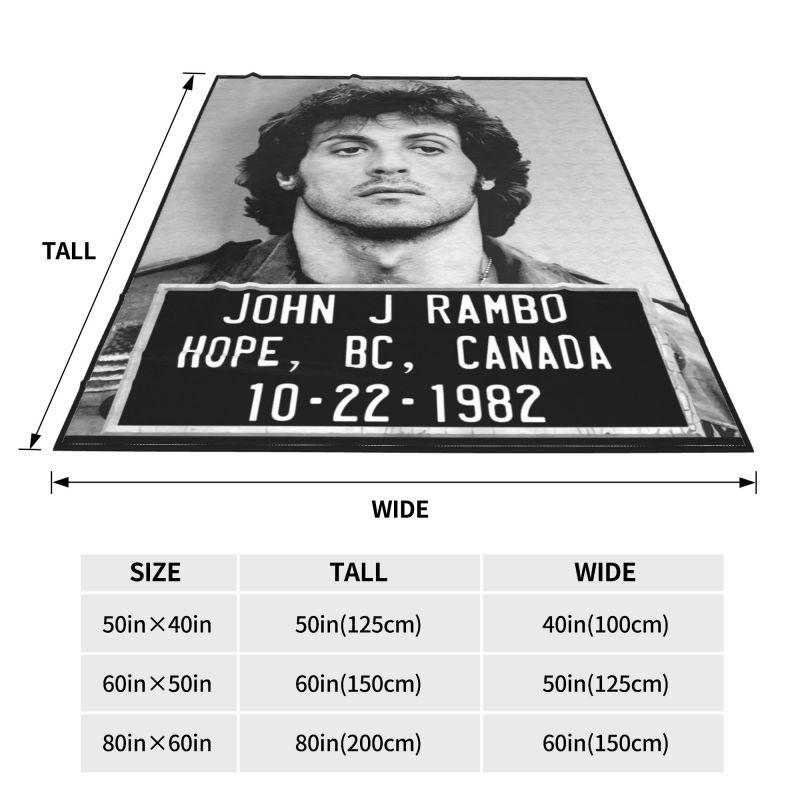 Rambo First Blood John J Rambo Mug Shot Blanket Velvet Comfort Super Soft Couch Blanket Home Decotation