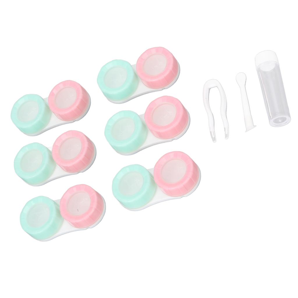 Kontaktlinsfodral Professionell Enkel Bärbar Kosmetisk Kontaktlinshållare med Rengöring