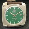 USED ORIENT AUTOMATIC 46941 JAPAN MENS VINTAGE GREEN COLOR DIAL WATCH a702215-5 R123-a702215