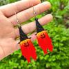 Halloween Hat Acrylic Pendant Earrings With Double-sided Printed Festival Atmosphere Decoration Earrings.