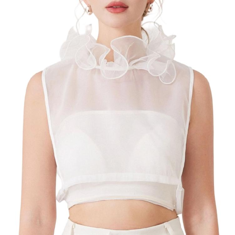Reusable Fashion Collar Insert Delicate Lace Trim Polyester Layered Neckline Accessory For Various Clothing Styles