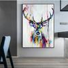 Art Prints Pop Wall Posters For Kids Room Watercolor Animals Canvas Paintings Elephant And Deer Abstract Graffiti