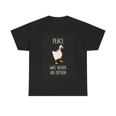 Lustiges Enten T-Shirt Frieden war nie eine Option Onkel Schweres Baumwoll