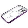 For iPhone 15 Pro Max Magnetic Case WANLONFENG Electroplated TPU Cover with Lens Film+2Pcs Tempered Glass