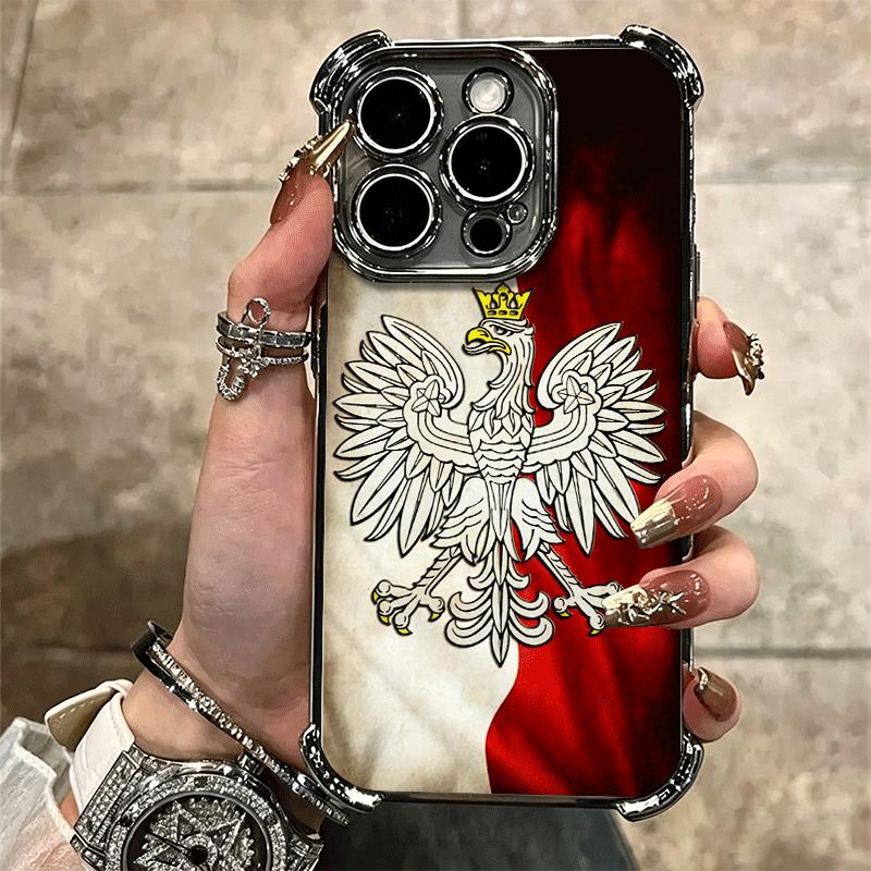 Poland Flag White Red Soft Phone Case For iPhone 15 16 17 Air 14 Pro Max 16E Plus 13 12 Mini Plating Anti-Fall Fundas