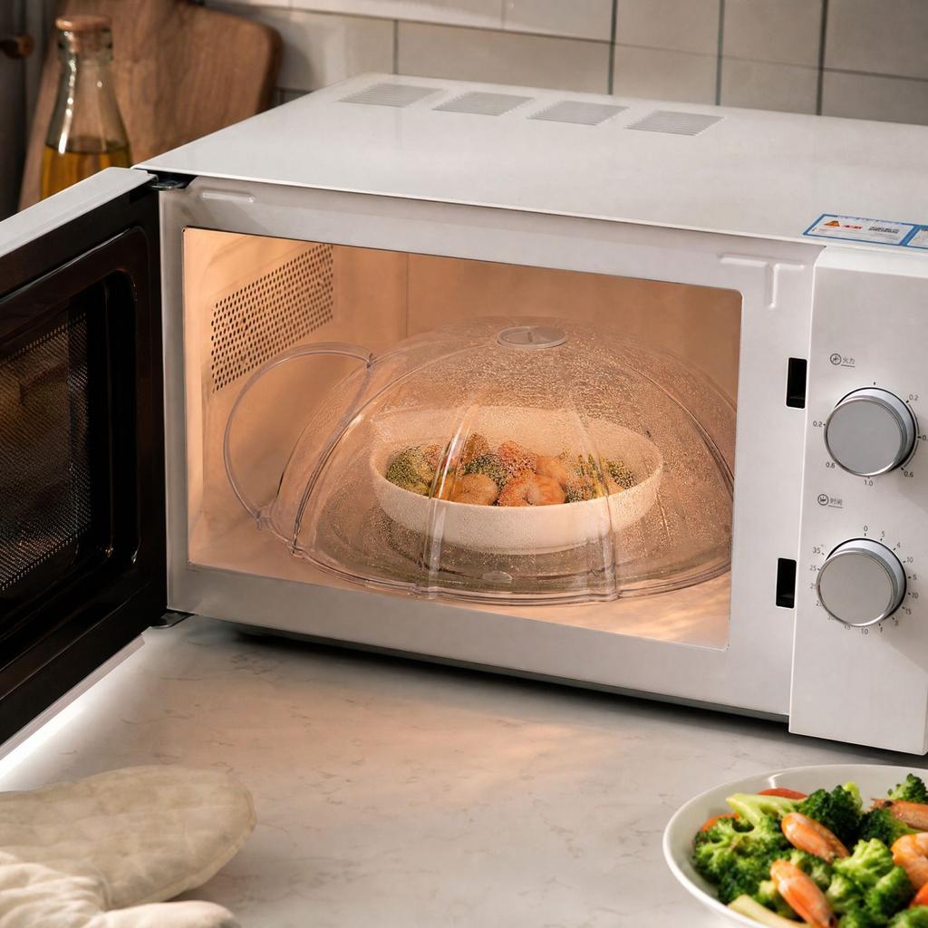 Microwave Splatter Cover, Transparent Heat Lid, Food Guard for Microwave Oven