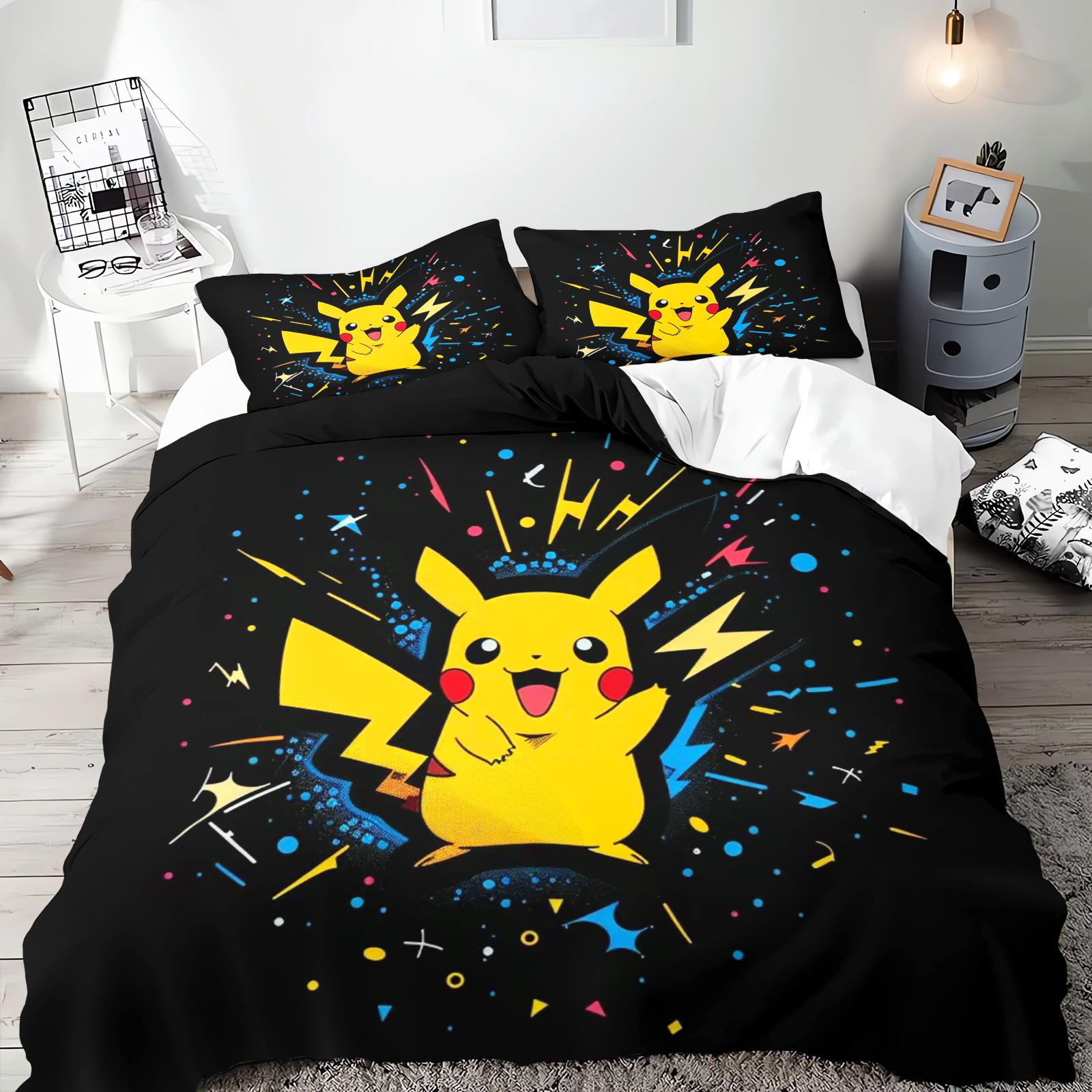 

Pokémon Anime Duvet Cover Set Comforte Printed Cartoon Twin Size Bedding Sets Christmas Gifts 3-piece US Full(200*230cm)3pcs