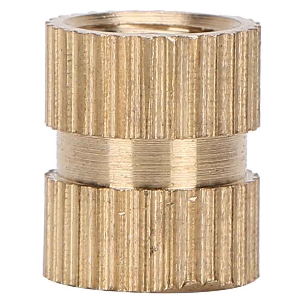 100Pcs Knurl Insert Nut Brass Double Pass Embedded Fastener HandMade Accessories M6x10x8