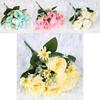 Realistic Rose Peony Artificial Flower Bouquet For Home Wedding Hotel Decoration Silk Material