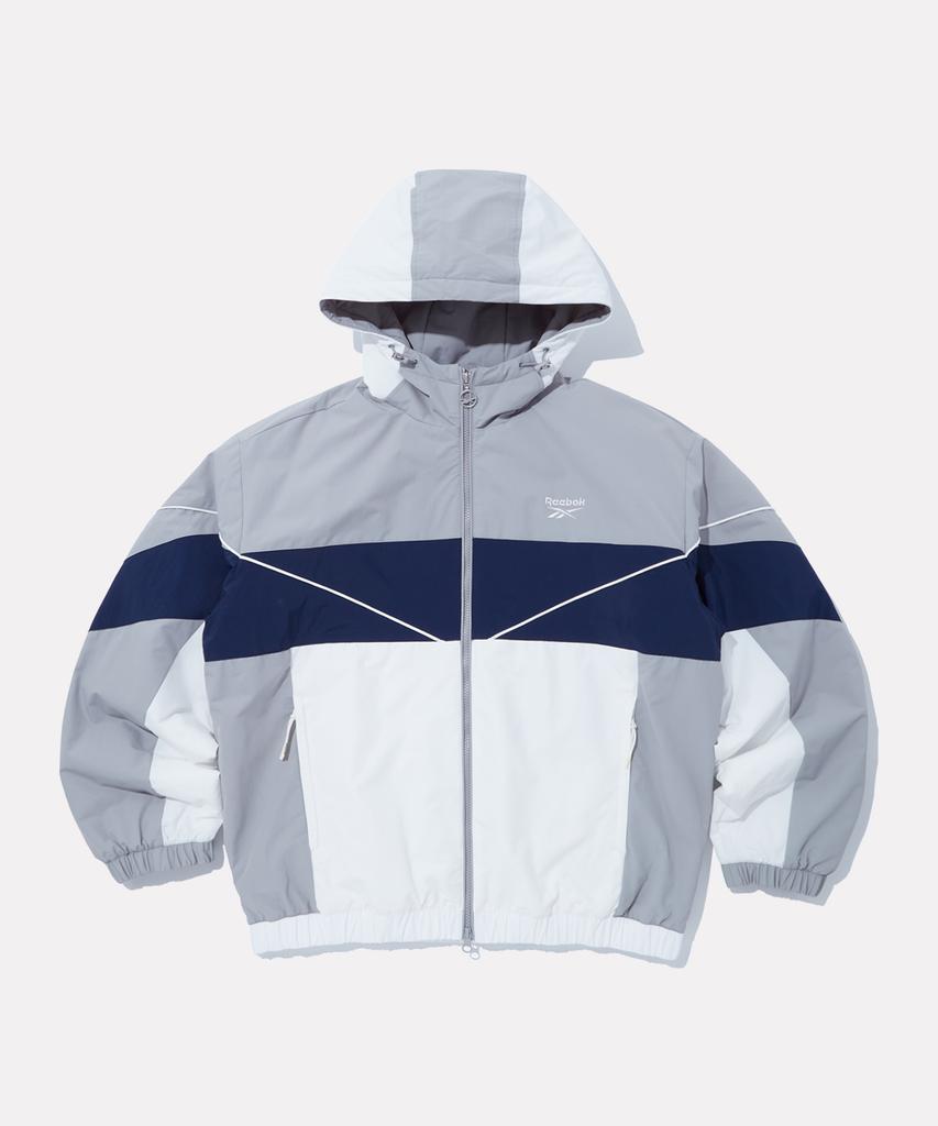 Reebok Sporty Colorblock Padded Jacket - Light Gray