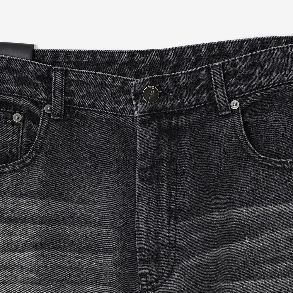 NOIRER Black Catwashed Wide Denim Pants (Black)