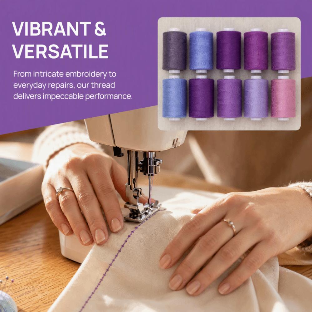 10Pcs Assorted Colors Polyester Thread Set Polyester All Purpose Threads For Sewing Machine
