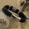 Men's Elegant Eco-Leather Magnet Bracelet Magnetic Black Casual