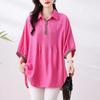 Women's Blouse 3/4 Sleeve Loose Spring and Summer Casual Women's Blouse Large Size Loose Shirt