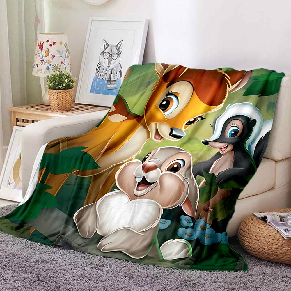 Coperta di Flanella Regina B-Bambi Stampa Cerbiatto - Coperta Morbida e Accogliente per Divano, Poltrona o Letto, Ufficio, Viaggio, Campeggio, Regali per le Feste