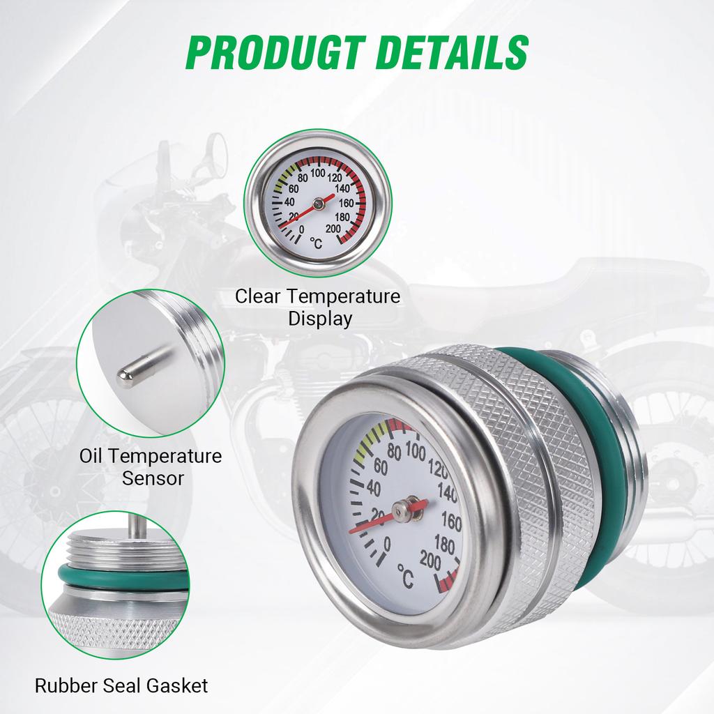 Motorcycle Fuel Tank Cap M30X1.5 With Oil Engine Temperature Gauge Meter Oil Filler Cap Motorbike For Kawasaki 650 KLR 1987-1998