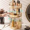Light Luxury Rotating Bathroom Shelf: Multi-functional Three-Tier Vanity Storage Rack for Living Room Use