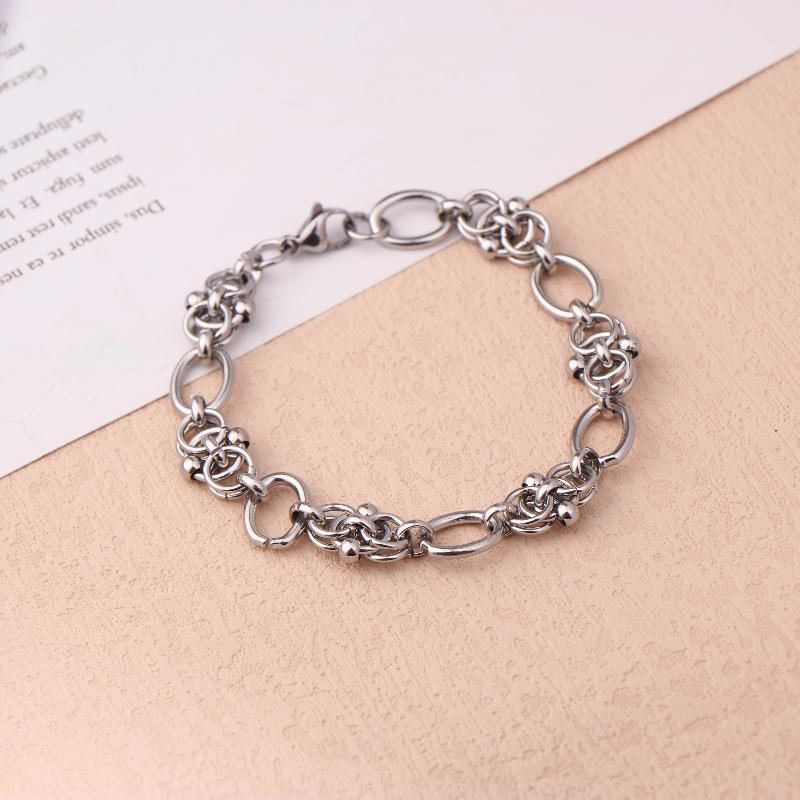Hip Hop Design Stainless Steel Bracelet For Men Women Kpop Classic Simple Casual Jewelry Gift