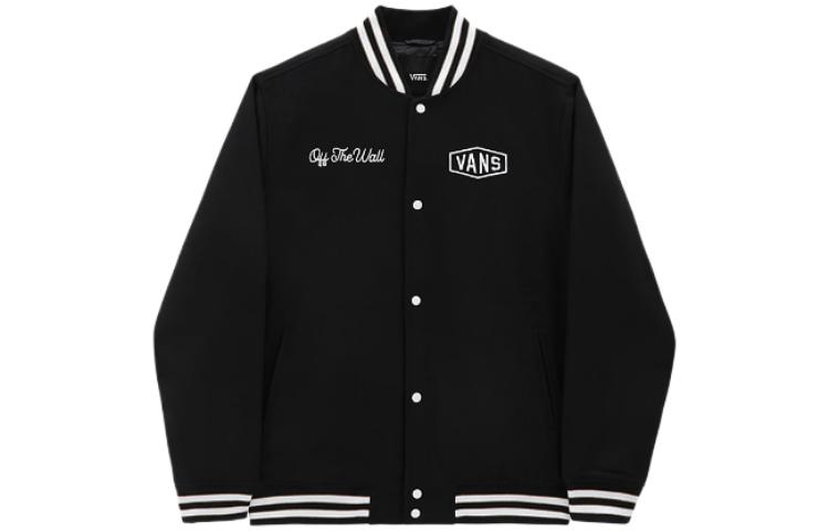 Vans CHECKERBOARD RESEARCH VARSITY Jackets Men s Black Baseball Collar Moderate Other VN0A7S92BLK L