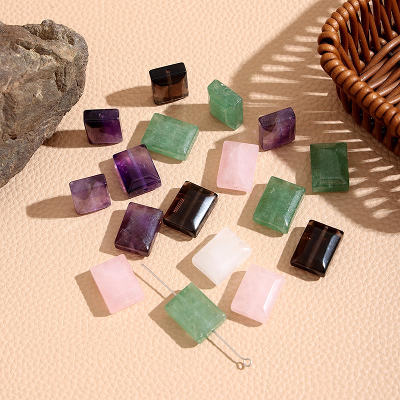 White and Purple Crystal Wushi Pai Ring Face Beads for DIY Jewelry Accessories