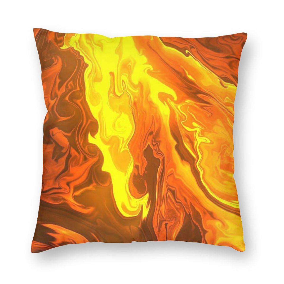 

Flame Fire Design Square Pillowcase Pillow Cover Cushion Throw Pillow for Home Sofa Living Room 12x12Inch