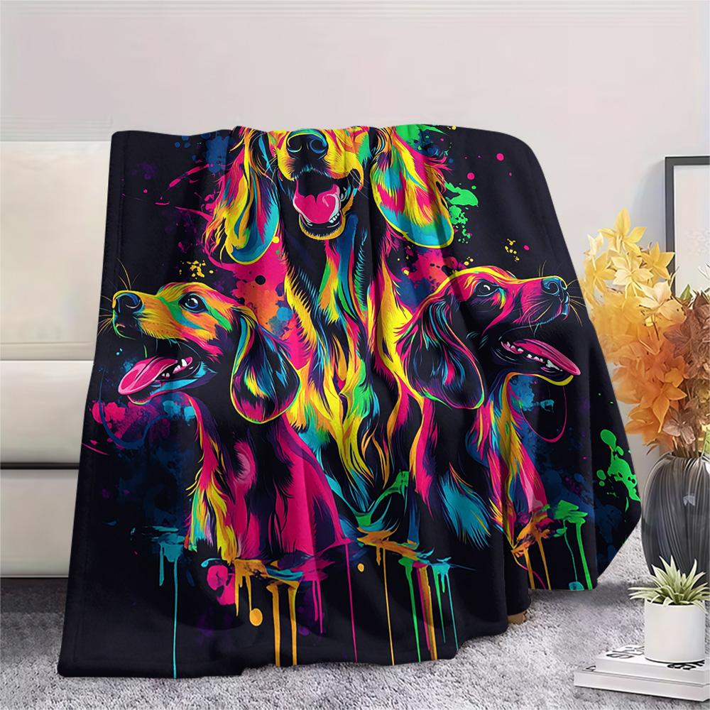 Flaneldecke mit Hundemuster, Hohe Qualität, Bequem für alle Jahreszeiten, Heimdekoration, Wärme und Komfort, Perfekt für Weihnachtsgeschenke