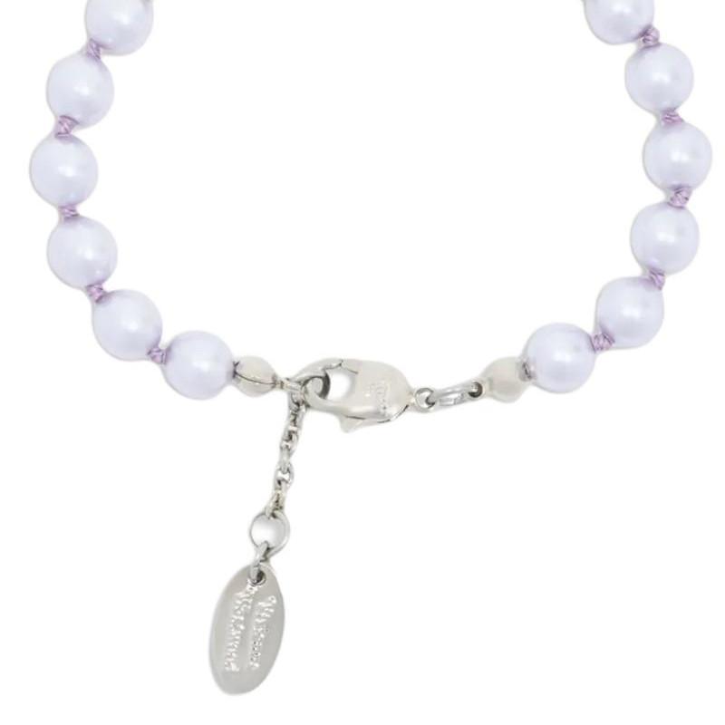 VIVIENNE WESTWOOD Mini Bas Relief Crystal Embedded Sphere Decoration Bracelet Women Bracelet Purple Silver 6103000102P732P732