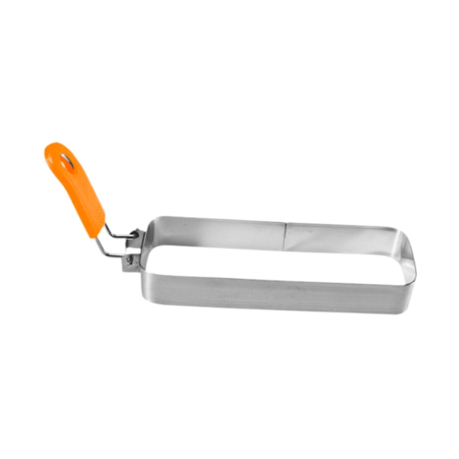 

Egg Ring for Griddle Muffin Cafe Hotel with Handle Grill Accessories Burger Household Pancake Shaper Stainless Steel Rectangular оранжевый