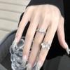 Square Full Of Diamonds Zircon Simple And Fashionable French Niche Design Sense Light Luxury High Sense Open Ring Women