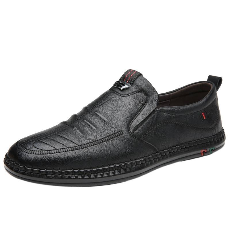 Leather shoes men's 2025 new casual shoes business men's shoes one pedal spring and autumn middle-aged father non-slip loafer shoes men