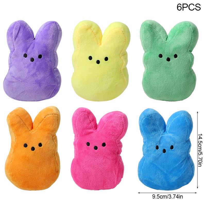 

6Pcs/set Cute Bunny Plush Doll for Spring Easter Home Table Decoration Basket Fillers Kids Boy Girl Birthday Party Gifts Favors