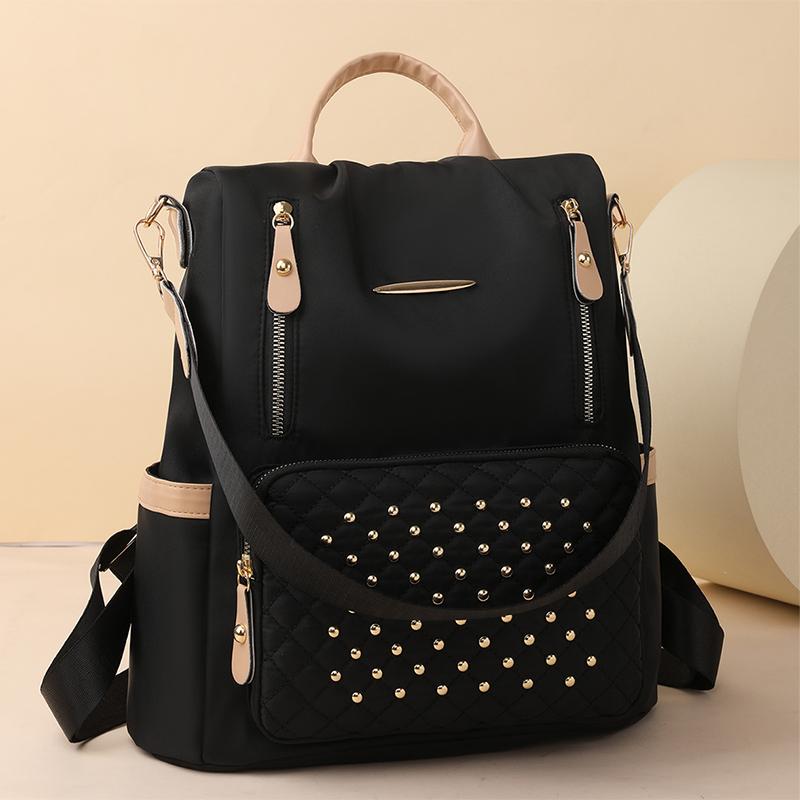 Student School Bag Large Capacity Backpack Rivet Inlaid Women's Backpack