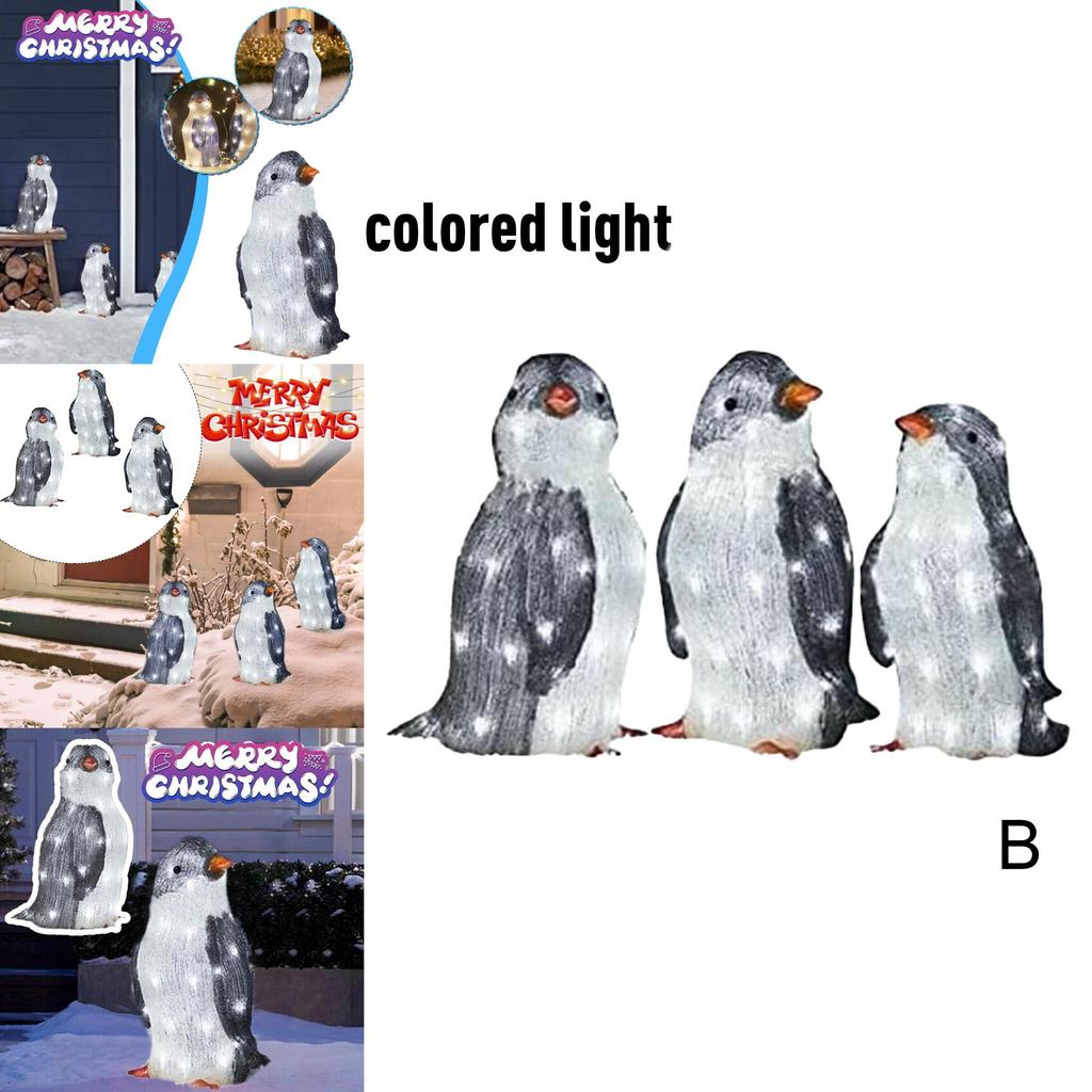 Adorable Christmas Penguin Led Light Garden Decoration With Acrylic Body