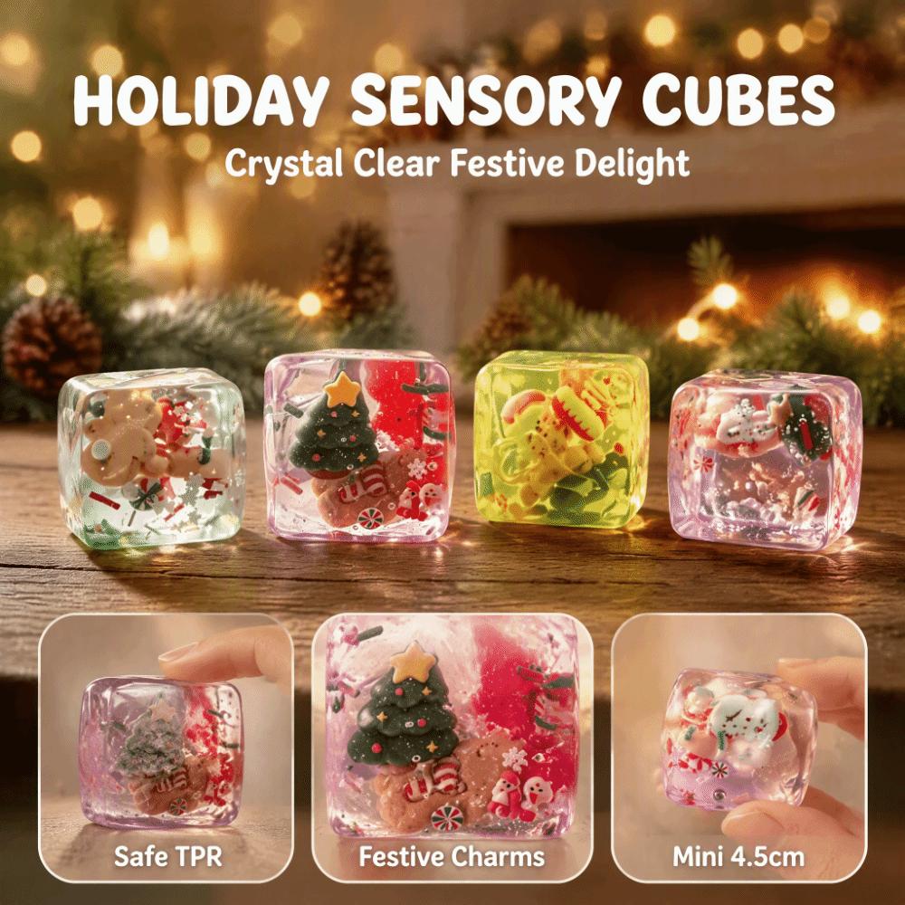 Transparent Ice Cube Fidget Toy Christmas Theme Maltose Fidget Toys Gifts