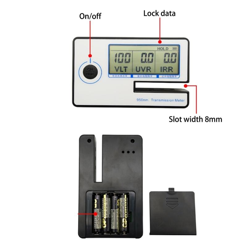 Portable Car Window Tint Meter with 950nm Detection Film Testing Device for Accurate Heat Insulation Analysis