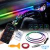 Car Ambient Lights Universal LED Symphony RGB Atmosphere Lamp 64 Colors Acrylic Strip APP Control Remote for Tesla Model 3 Y S X