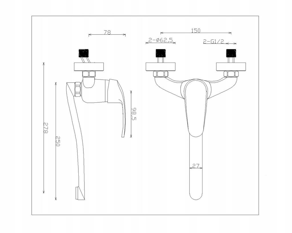 White Kakadu Wall-mounted Kitchen Tap