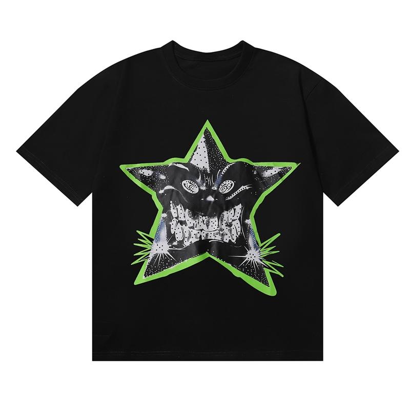 American Brand Pentagram Printed Graphic T-shirt Men's and Women's Short Sleeve T-shirt Men's Clothing Streetwear