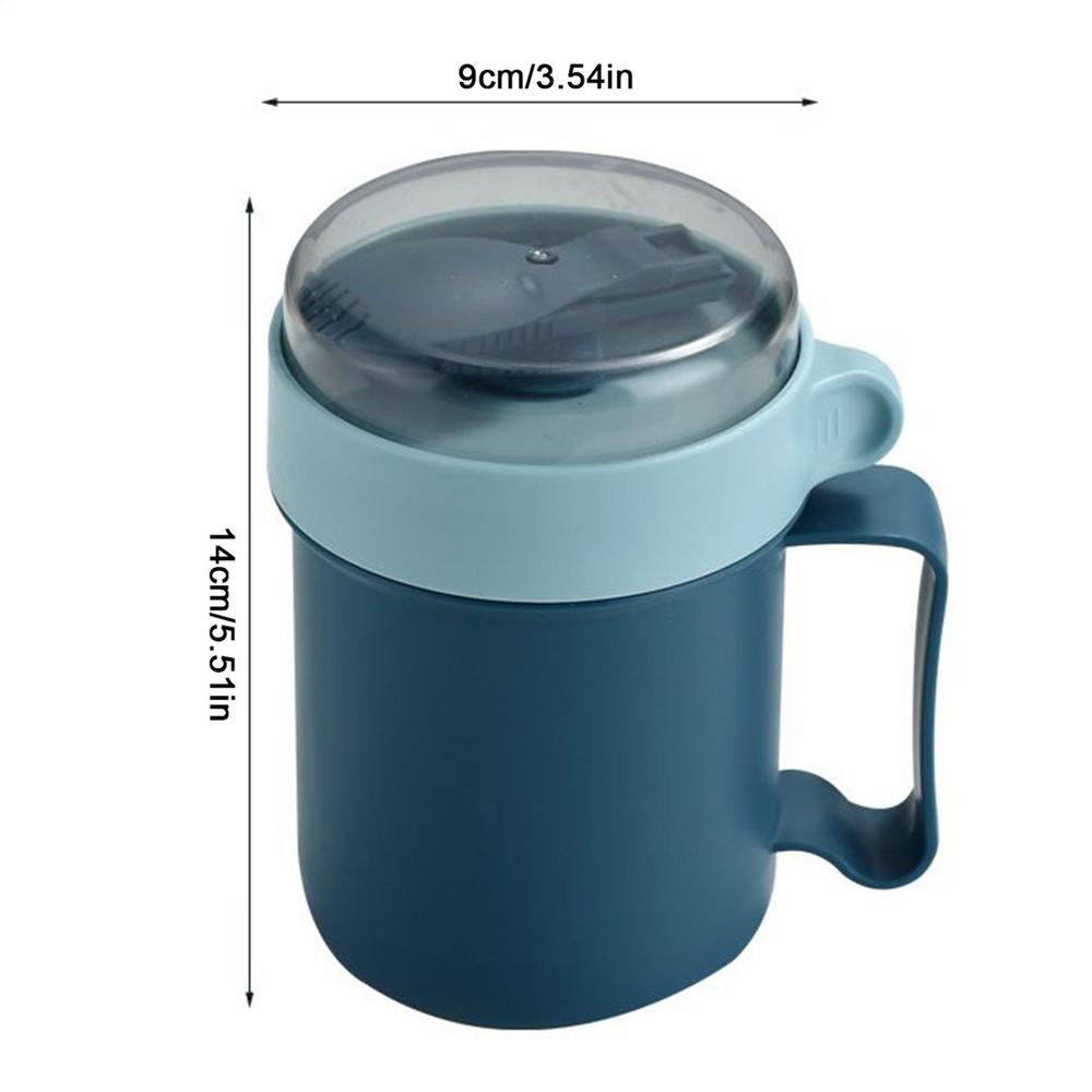 Soup Mug With Lid 500ml Wide Mouth Cereal Bowls With Foldable Spoon Soup Containers With Lids For Lunch For School Office