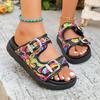 Slippers new large size slippers thick bottom one-word buckle casual retro cool slippers