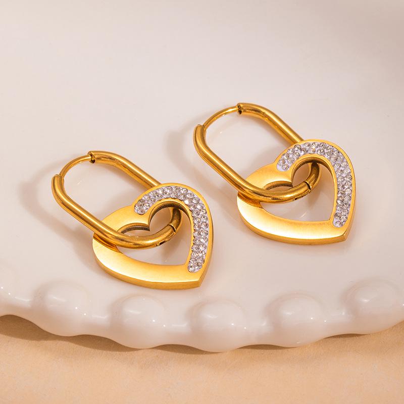 

Элегантные серьги-сердечки из титановой стали с 18-каратным золотым покрытием – Нишевый дизайн, Не тускнеющие, Высокая мода для женщин