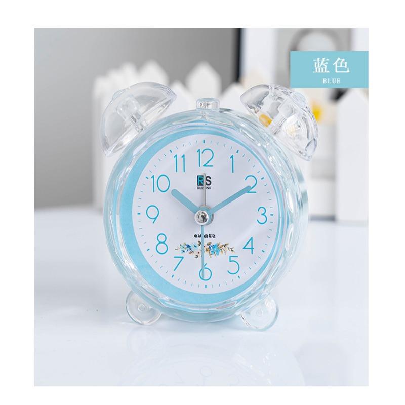 Fashionable simple plastic candy colored basket bedroom bedside silent electronic alarm digital clock