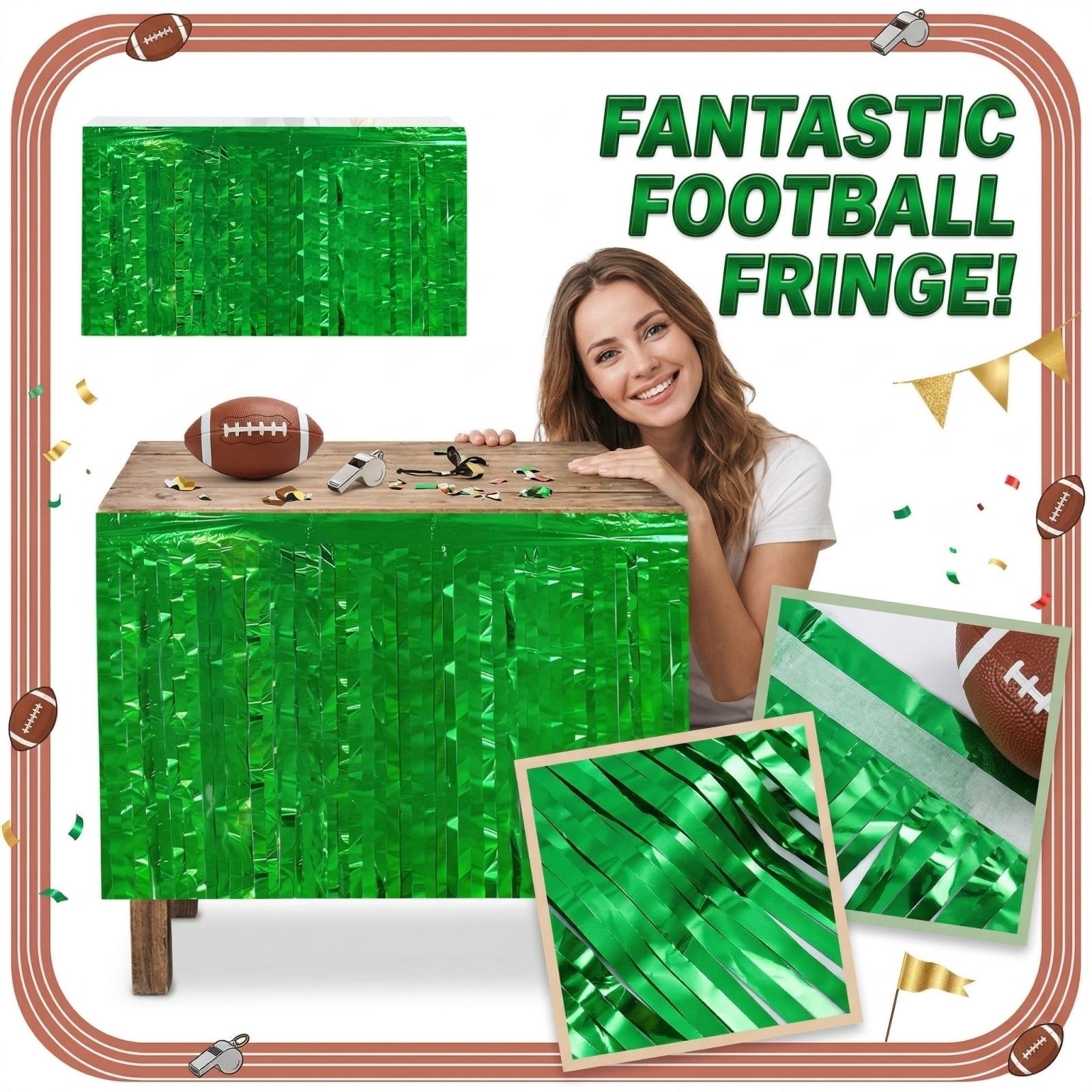 

Table Skirt, Birthday Party Table Decoration, Soccer Ball Tassel Table Curtain One Size зелёный
