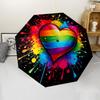 Dream Heart C Folding Umbrella with 8 Iron Frames Automatic Opening Design Suitable for Outdoor Matching Fashionable Accessori