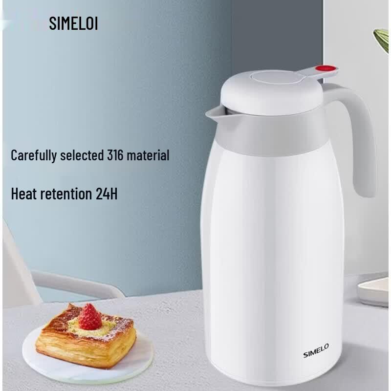 Shimela 2L Stainless Steel Air Pressure Thermos with Thermometer