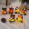 Christmas Ornament Mini Small House Luminous Used For Holiday Home Decor Christmas Tree Party Acesssories Desktop Ornament Gift