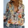 European and American Casual Elegant Full-print Blouse Shirt